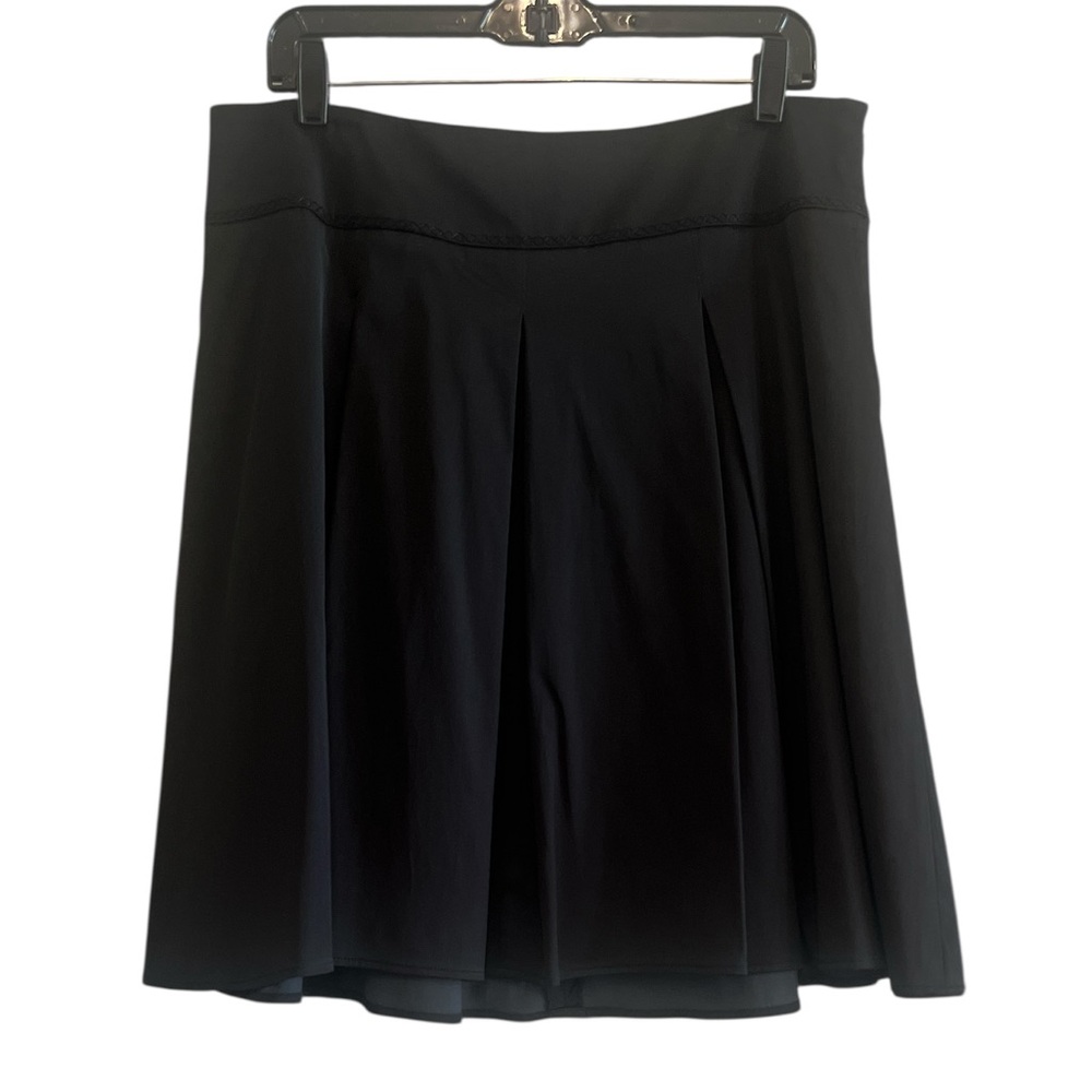 White House Black Market Black Pleated A-Line Skirt New Size 12